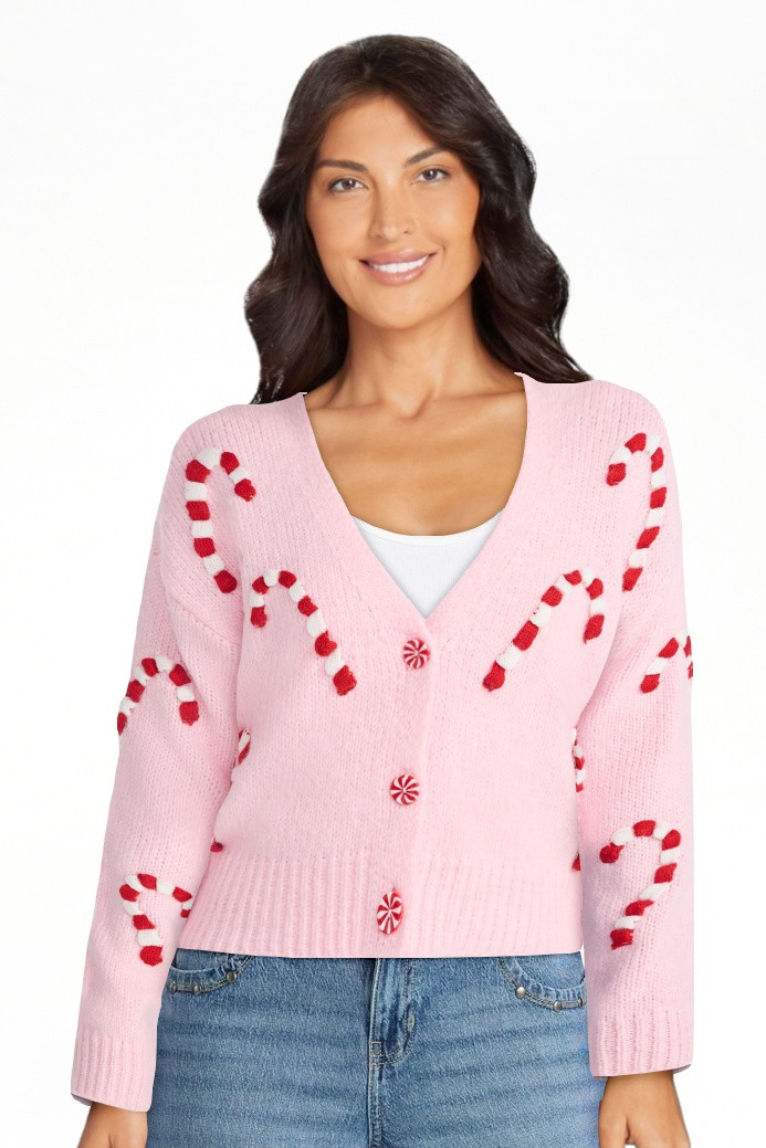 No Boundaries Embroidered Christmas Cardigan, Women's & Women's Plus | Walmart (US)