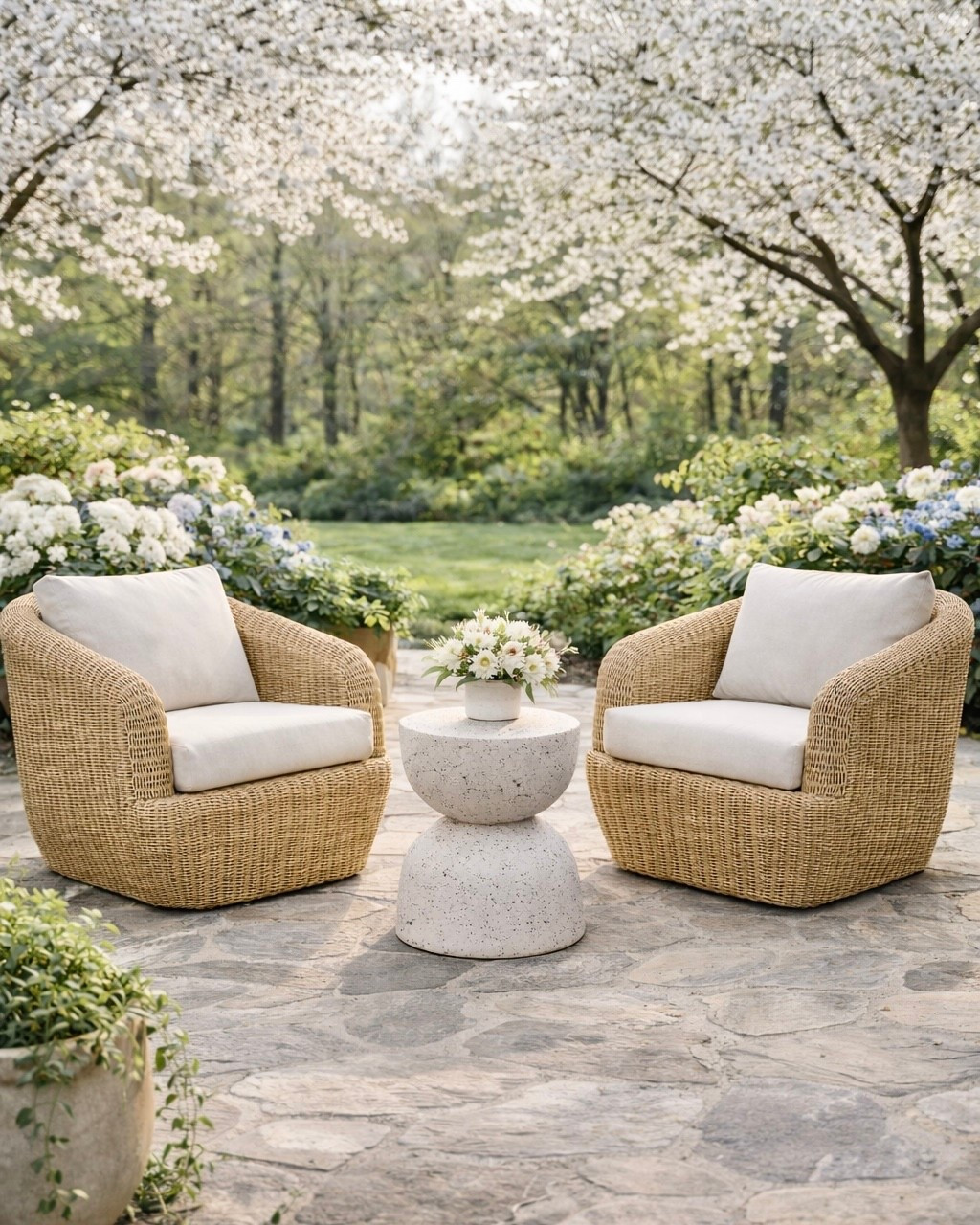 Outdoor Finds On Sale. Follow @farmtotablecreations on Instagram for more home styling inspiration and daily finds.

This cozy outdoor seating setup is perfect for creating a relaxing backyard retreat. The woven wicker lounge chairs paired with the sculptural concrete accent table create a beautiful conversation area that feels both timeless and elevated. I love styling outdoor spaces with natural textures like wicker, concrete, and soft neutral cushions to keep the look warm and inviting. Add a few planters filled with hydrangeas or seasonal blooms and you instantly have a cozy patio spot that feels straight out of a magazine.

#wayfair
#patiochairs
#outdoorchairs
#patiotable
#concretetable
#outdoorfurniture
#backyardpatio
#patioseating
#outdoorliving

#LTKHome #LTKSaleAlert #LTKSeasonal