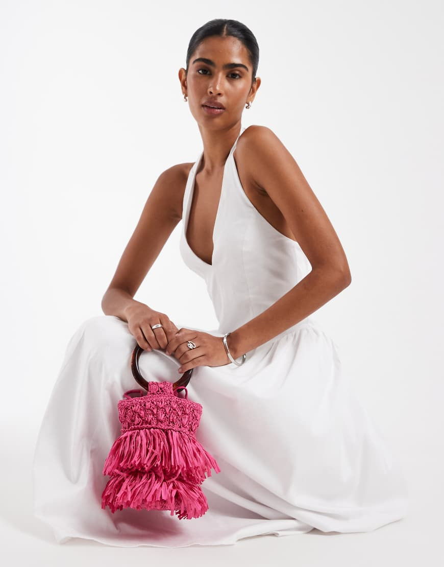 Kiss The Sky halter neck midaxi dress in white | ASOS (Global)