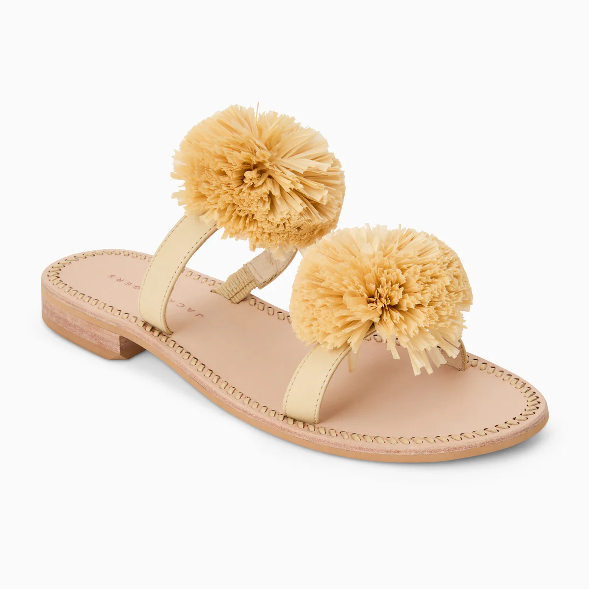 Jack Rogers Daffodil Sandal in Natural – Boho-Chic Leather Slides | Jack Rogers