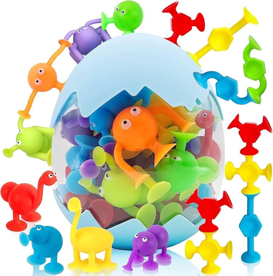 Bath Toys Suction Cup Toys 27 PCS Silicone Suction Travel Toys Window for Kids Ages 3-8 Boys Girl... | Amazon (US)