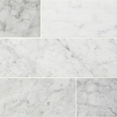 Carrara White 4 in. x 12 in. Honed Marble Subway Floor and Wall Tile | Wayfair North America