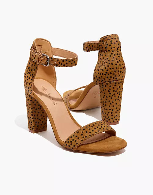 The Brooke Ankle-Strap Sandal in Spot Dot Calf Hair | Madewell