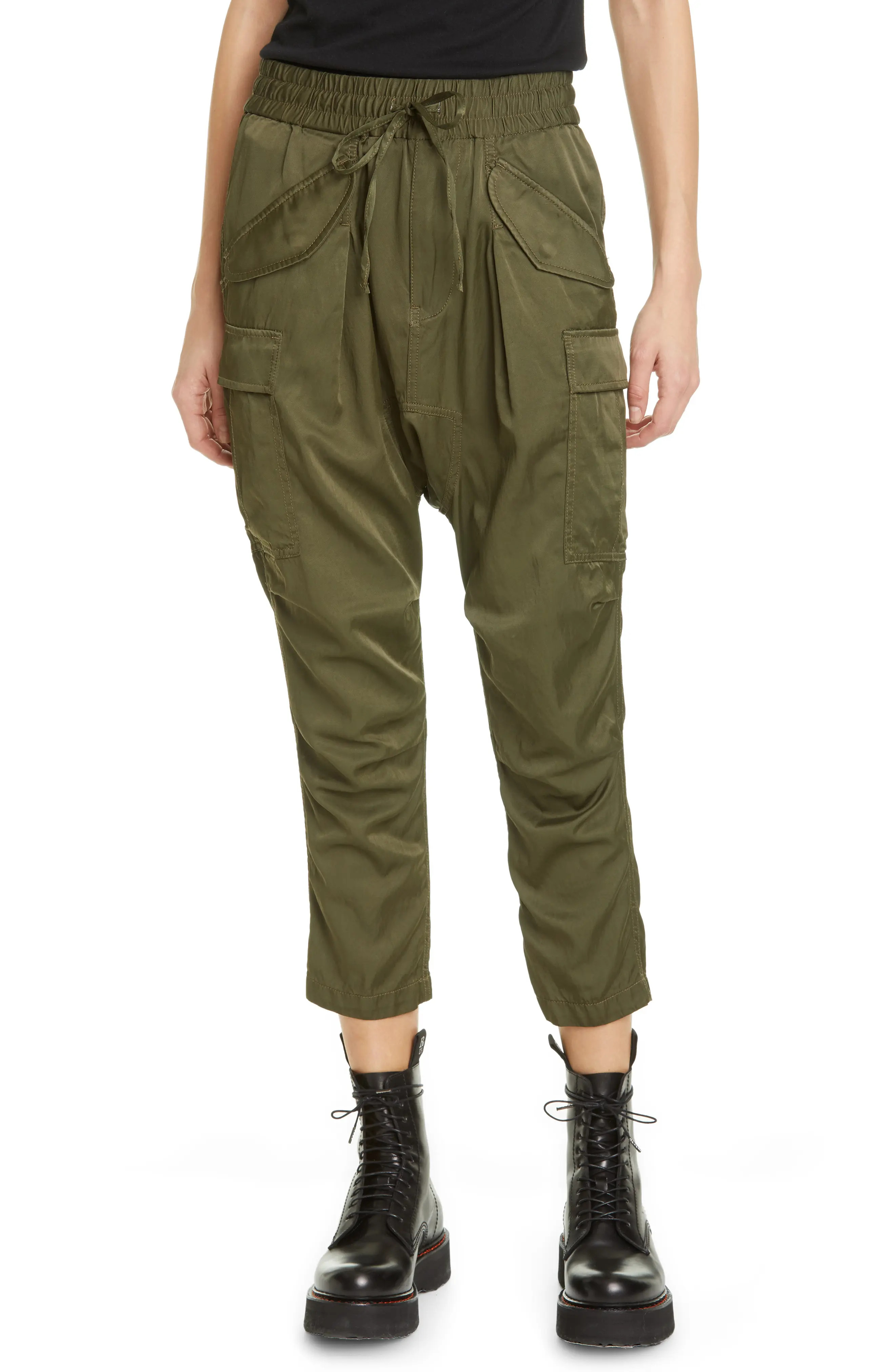 Women's R13 Crop Harem Cargo Pants, Size X-Small - Green | Nordstrom