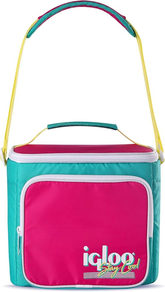Igloo Retro 90s Lunch Coolers, Insulated Lunch Bag, Square Lunch Box Cooler with Front Pocket & A... | Amazon (US)