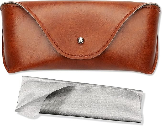 Portable Leather Glasses Case,Flexible Sunglasses Pouch Slim Case for Women Men Horizontal Eyegla... | Amazon (US)