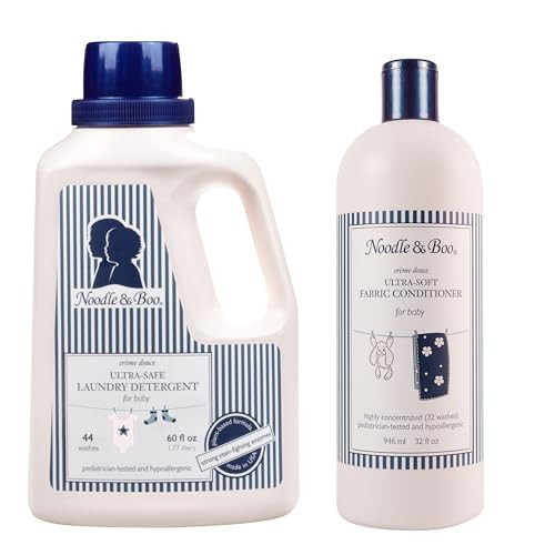 Noodle & Boo Clean Clothes Bundle: Liquid Baby Laundry Detergent (60 fl oz) + Baby Fabric Softener (32 fl oz) | Pediatrician-tested, Hypoallergenic, Gentle on Newborn Skin, Plant-Based | Amazon (US)
