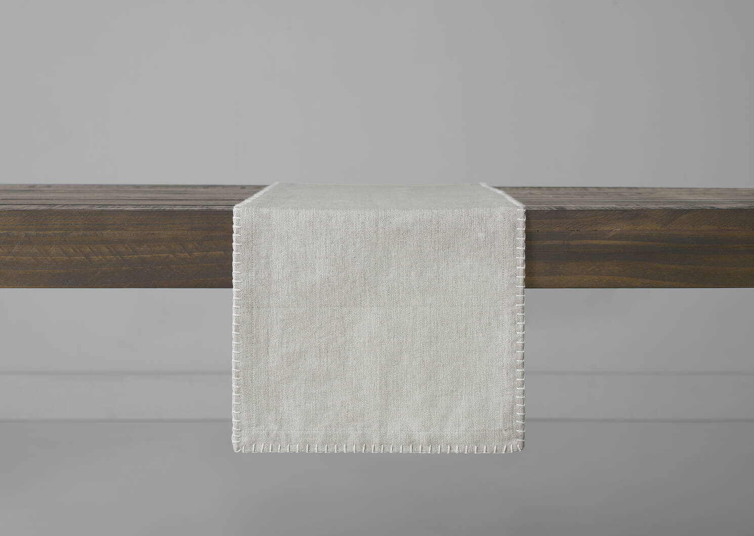 Aria Table Runner Oyster | Urban Barn