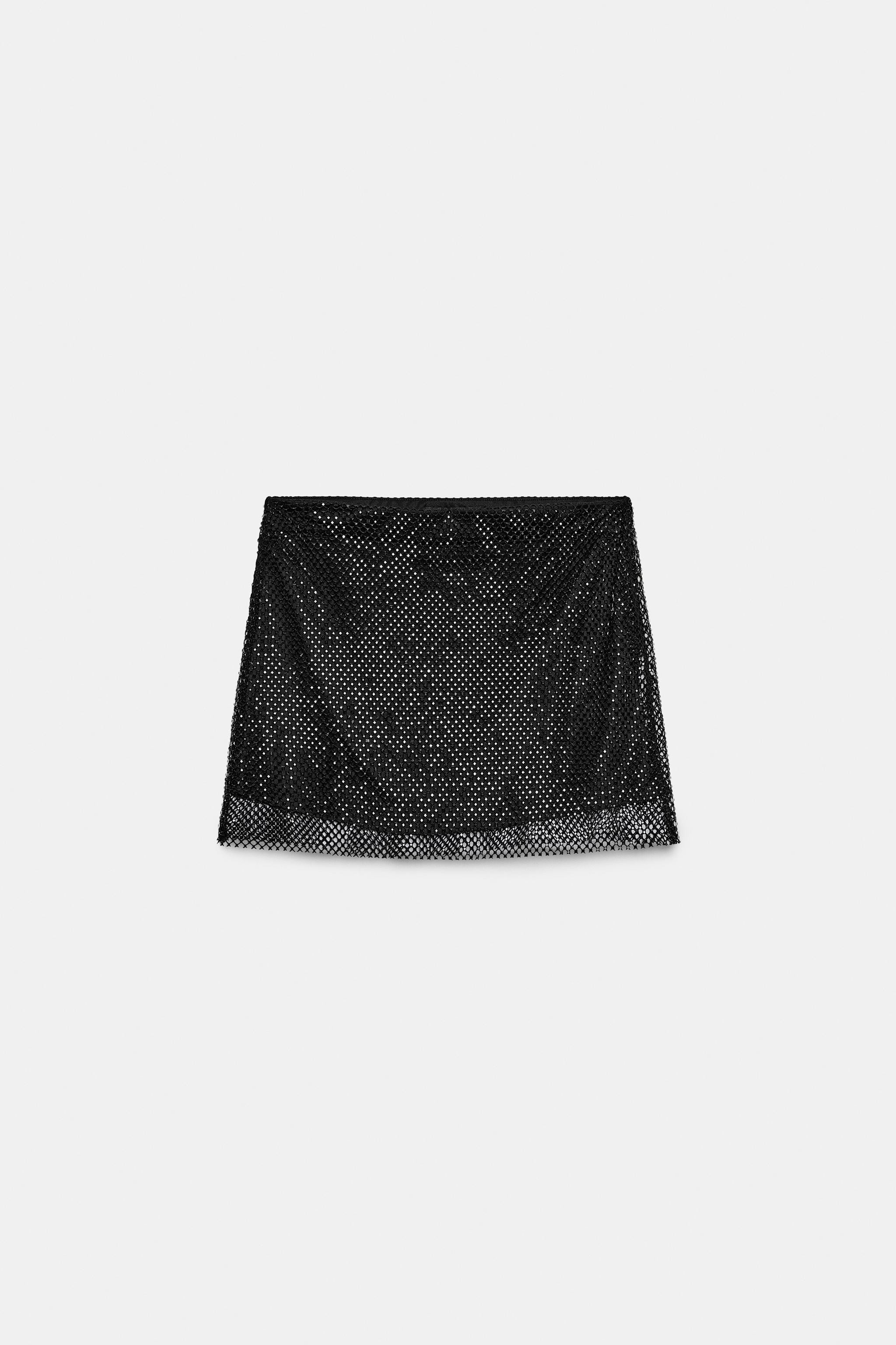 BEADED MESH MINI SKIRT | Zara US