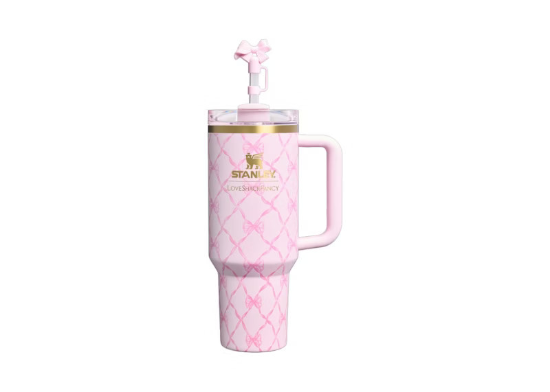 Stanley 1913 x LoveShackFancy Holiday FlowState Quencher 40oz Tumbler in Baby Bow Pink Peppermint | StockX