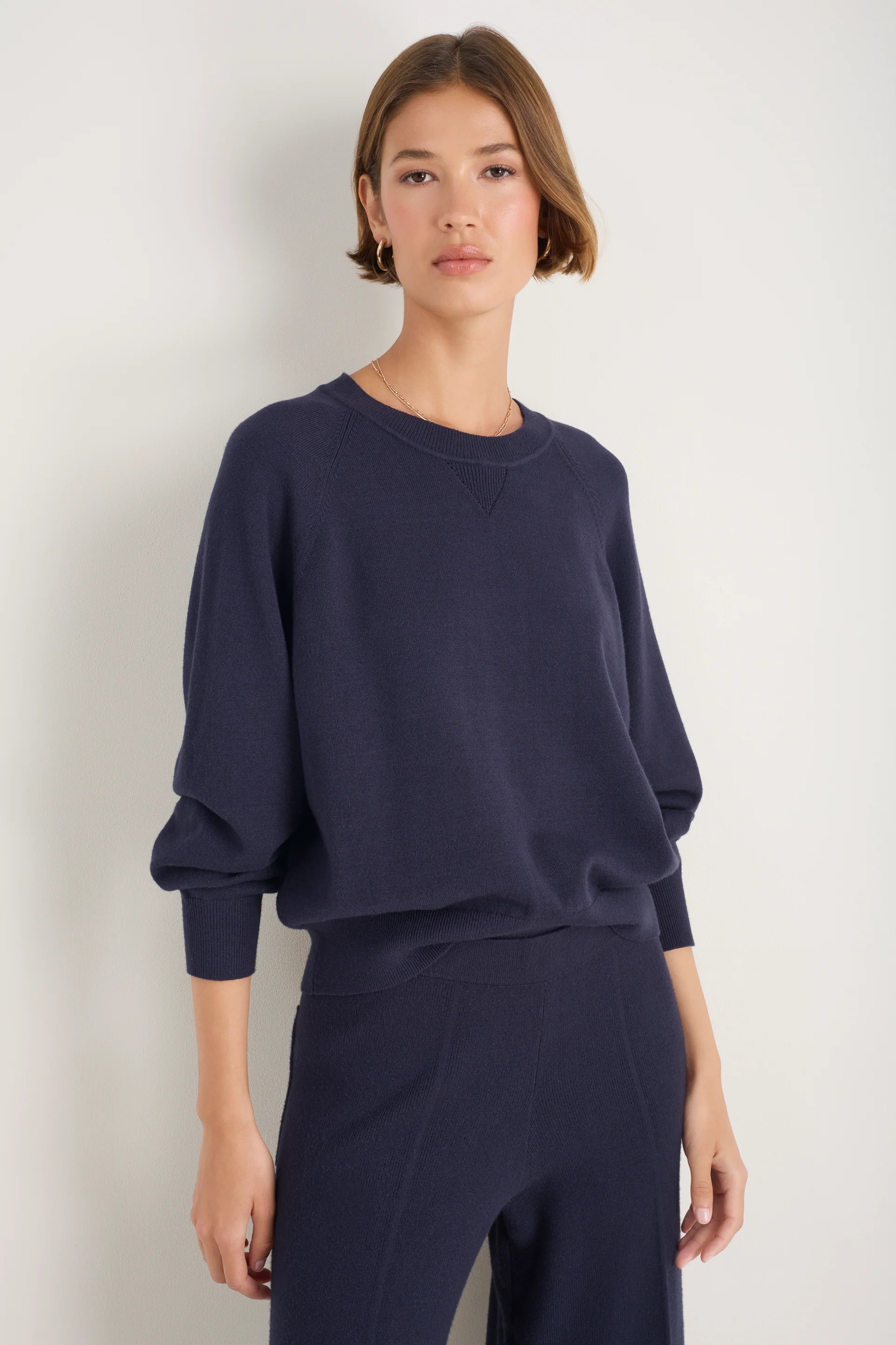 Daphne Knitted Travel Sweat - Midnight | WYSE London