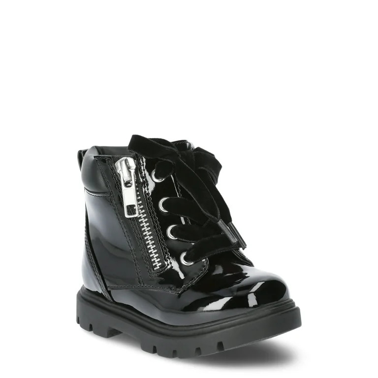 Wonder Nation Infant Girls' Patent Combat Boots - Walmart.com | Walmart (US)