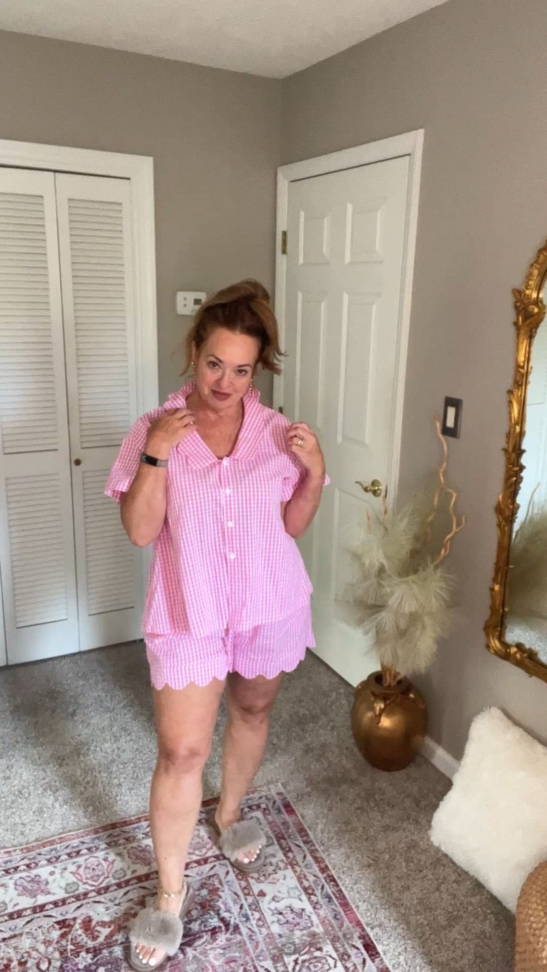 Southern Charm with a pretty gingham pj set that features a scalloped collar and hem. Perfect for travel 

#LTKmorningroutine #LTKWedding #LTKTravel