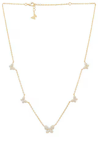 Pave 5 Butterfly Necklace in Gold | Revolve Clothing (Global)