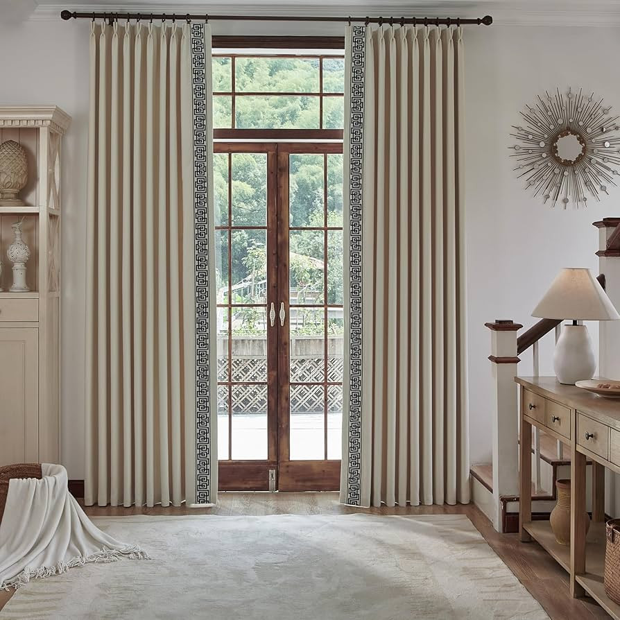 Cream Colour Pinch Pleat Cotton Blend Room Darkening Curtain Pair,for Bedroom Living Room Club Th... | Amazon (US)