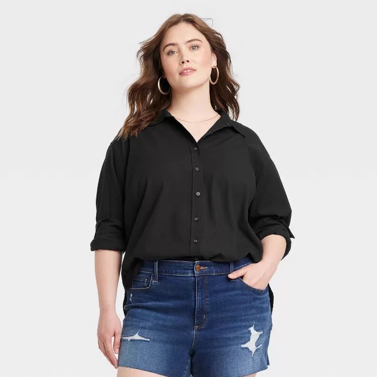 Women's Long Sleeve Oversized Button-Down Shirt - Universal Thread™ | Target