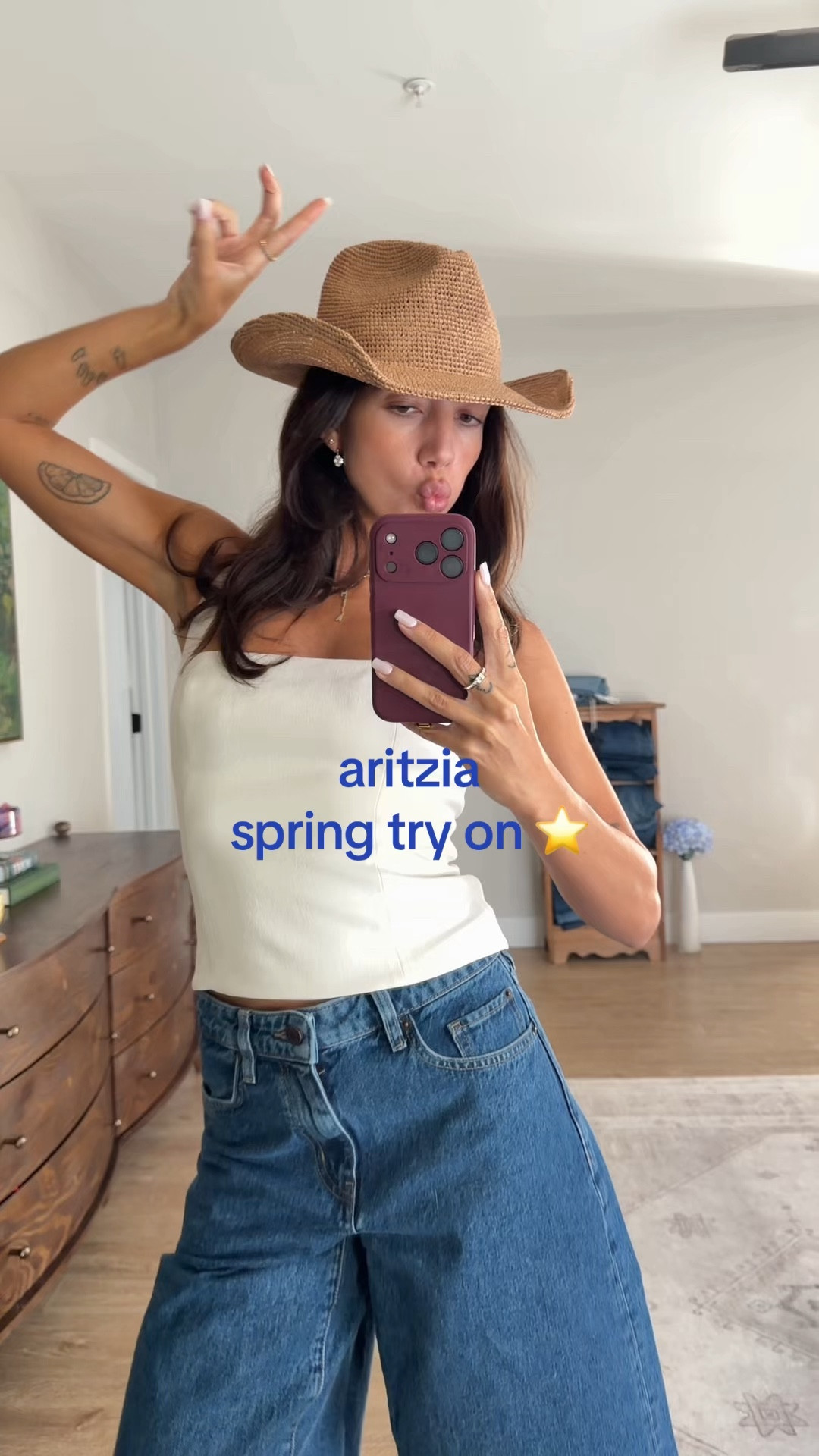 Aritzia spring haul !!!!!!!! 26 in both denim shorts, S in halter top, longsleeve and linen button up! Also S in the poplin top! M in hat but could’ve done a small 

#LTKspring #LTKhaul #LTKunboxing