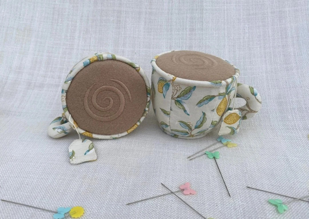 Custom Cotton Tea Cup Pin Cushion With Silicone Button Coaster, Original Personalized Gift for Ki... | Etsy (US)