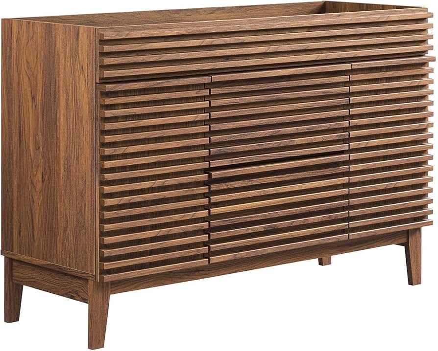 Modway Render 48" Single Sink Compatible (Not Included) Bathroom Vanity Cabinet in Walnut | Amazon (US)