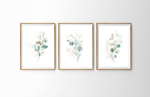 3 Eucalyptus Printables 4x6, Set of 3 Watercolor Botanical Prints, Plant Artwork, Greenery Art, L... | Etsy (US)