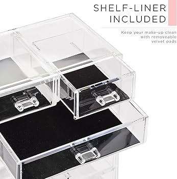 Sorbus Clear Cosmetic Makeup Organizer - Make Up & Jewelry Storage, Case & Display - Spacious Des... | Amazon (US)