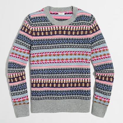 Fair Isle crewneck sweater | J.Crew Factory