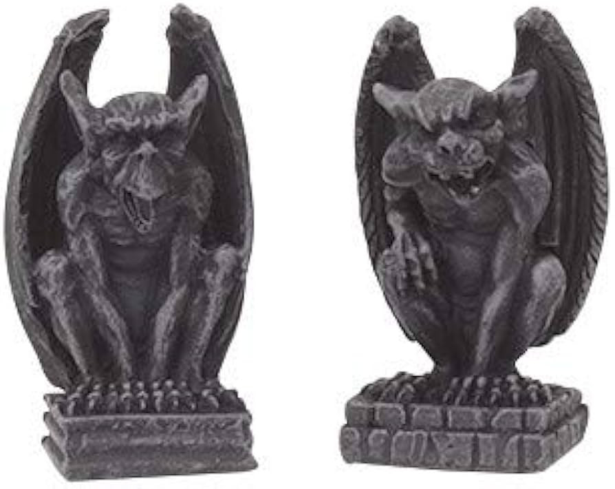 PTC 2.5 Inch Miniature Evil Gargoyles Resin Statue Figurines, Set of Two | Amazon (US)