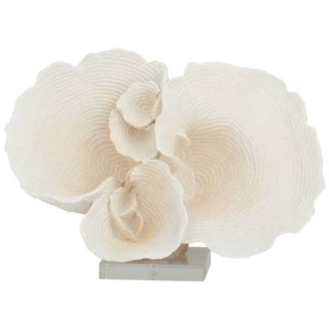 White Polystone Coastal Sculpture, 13" x 6" x 9" | Lamps Plus