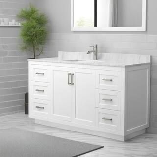 Wyndham Collection Miranda 60 in. W Single Bath Vanity in White with Cultured Marble Vanity Top i... | The Home Depot