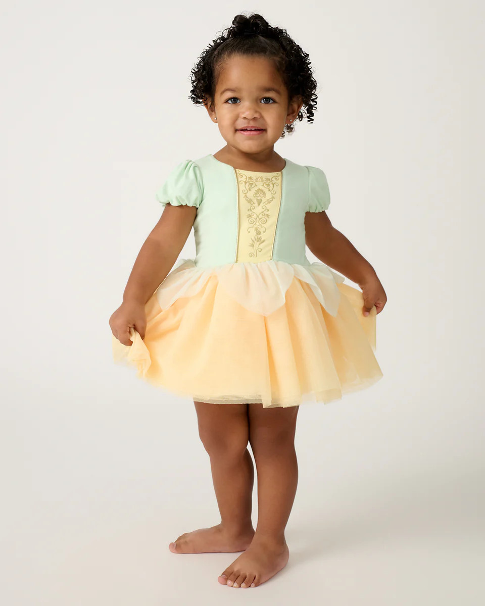 Disney Princess Tiana Dress with Bodysuit | Little Sleepies