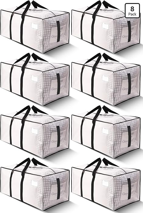 Supports 200lbs Heavy Duty Moving Bags - Strong Zipper & Wrap-Around Handles - Water-Resistant St... | Amazon (US)