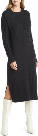 Nordstrom Holiday Long Sleeve Cable Sweater Dress | Nordstrom | Nordstrom