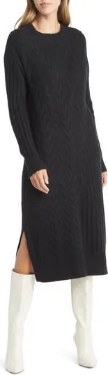 Nordstrom Holiday Long Sleeve Cable Sweater Dress | Nordstrom | Nordstrom