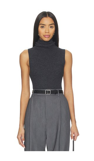 Makena Sleeveless Turtleneck in Charcoal | Revolve Clothing (Global)