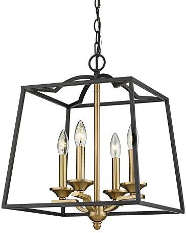 Emliviar 4 Light Foyer Chandelier, Lantern Pendant Light Cage Hanging Light for Entryway Dining Room | Amazon (US)