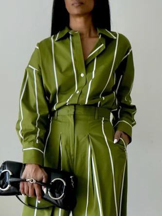 Casual Striped Printing Shirt Collar Shirt | Stylewe