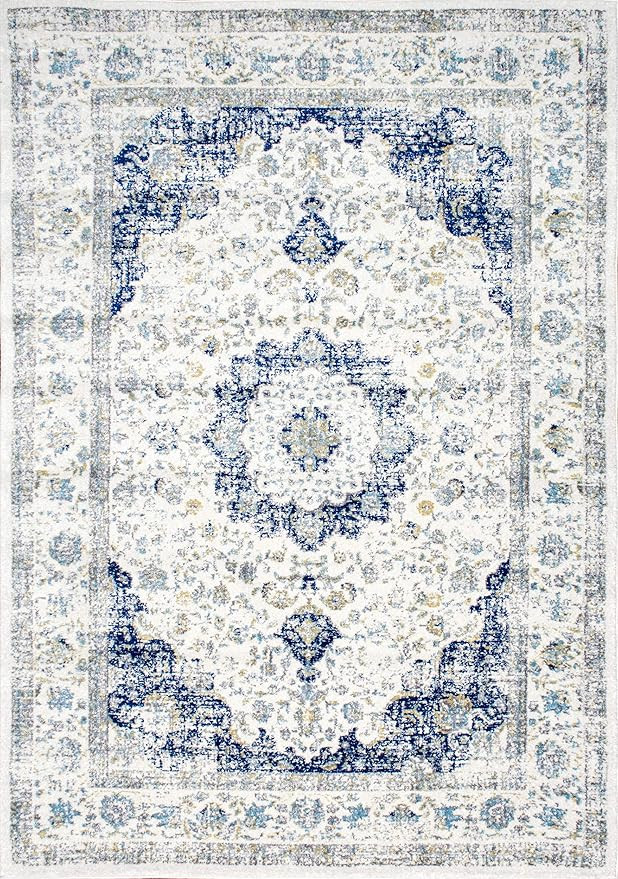 nuLOOM Persian Verona Distressed Area Rug, 8' x 10', Blue | Amazon (US)