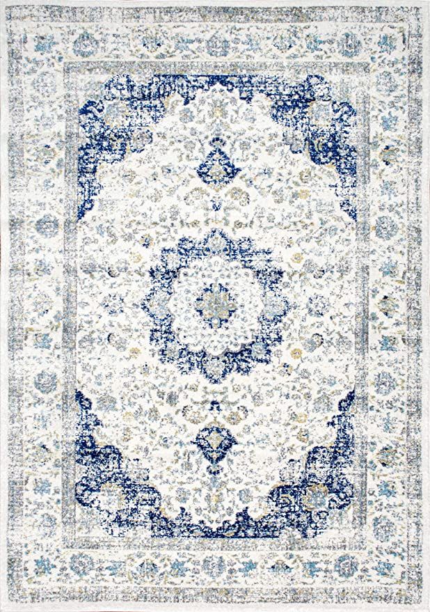 nuLOOM Persian Verona Distressed Area Rug, 8' x 10', Blue | Amazon (US)