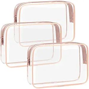 F-color TSA Approved Toiletry Bag 3 Pack Clear Toiletry Bags - Clear Makeup Cosmetic Bags for Wom... | Amazon (US)