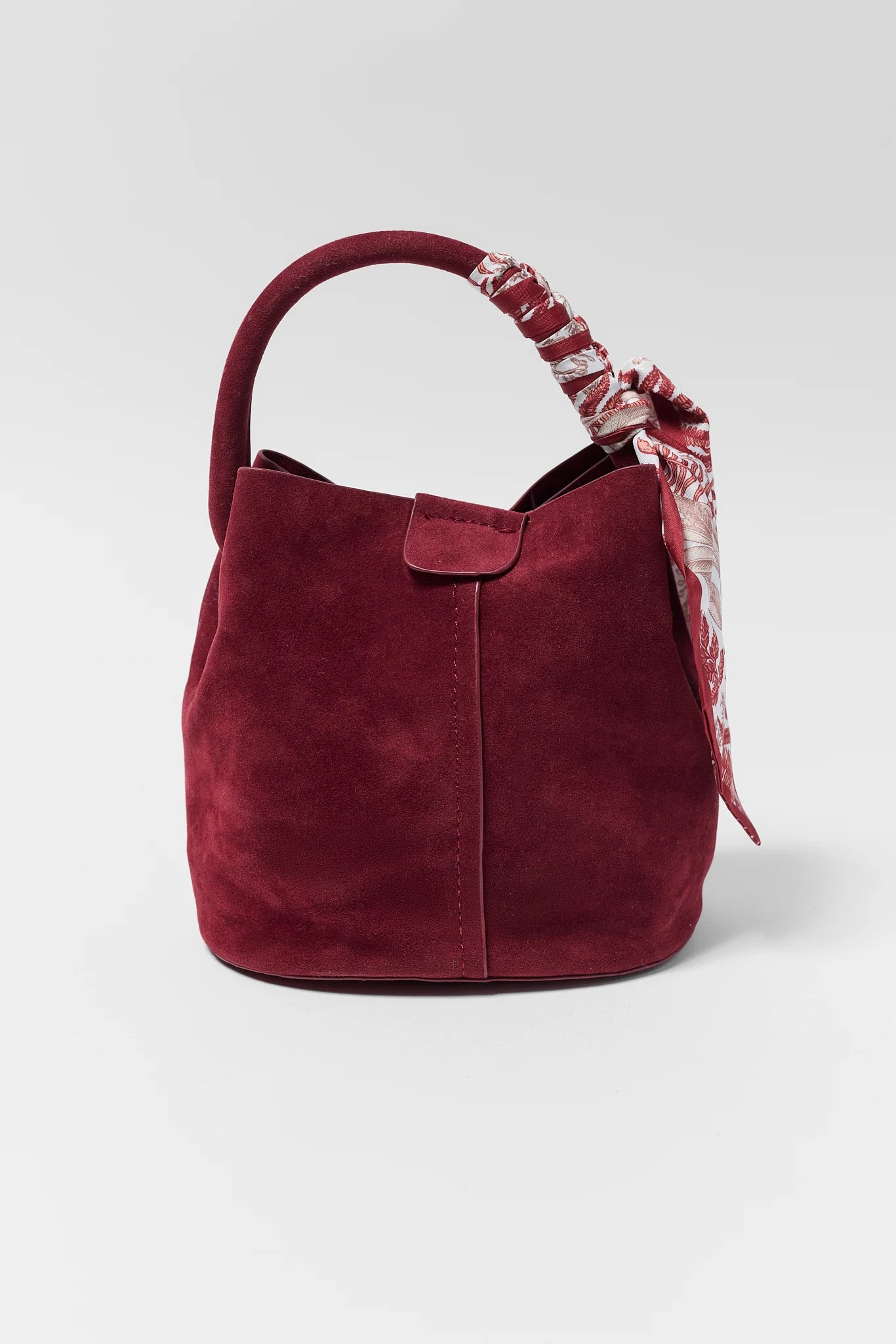 Serena Burgundy Faux Suede Bag | Avara