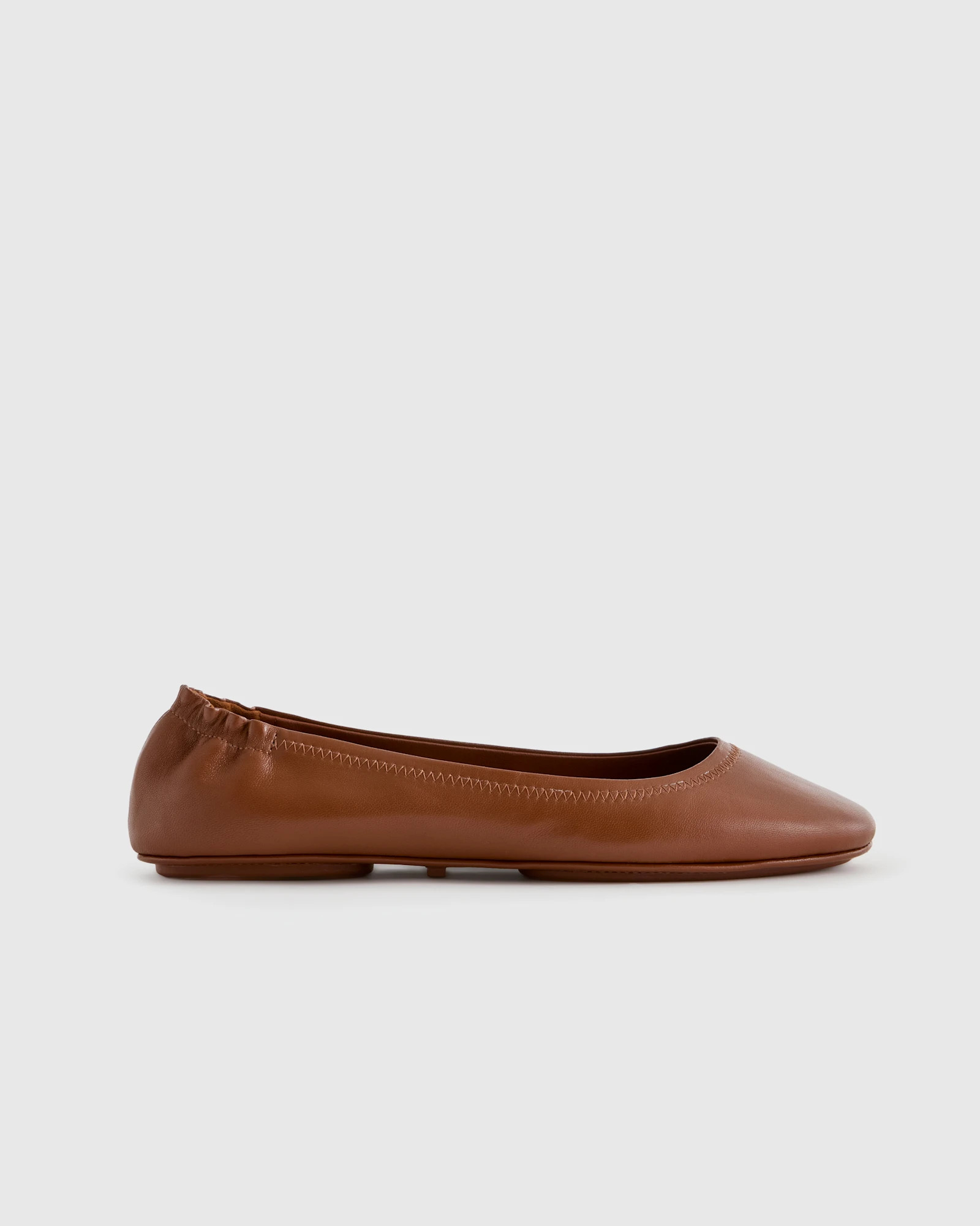 Italian Leather On-The-Go Ballet Flat in Cognac | Quince