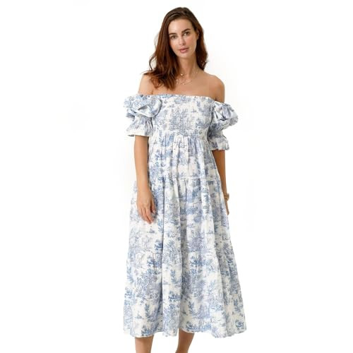 NOTHING FITS BUT Women’s Classic Linen Nursing Dress, Cotton Kiko Maternity Gown, Casual Maternity Dress, Paris, XXL | Amazon (US)