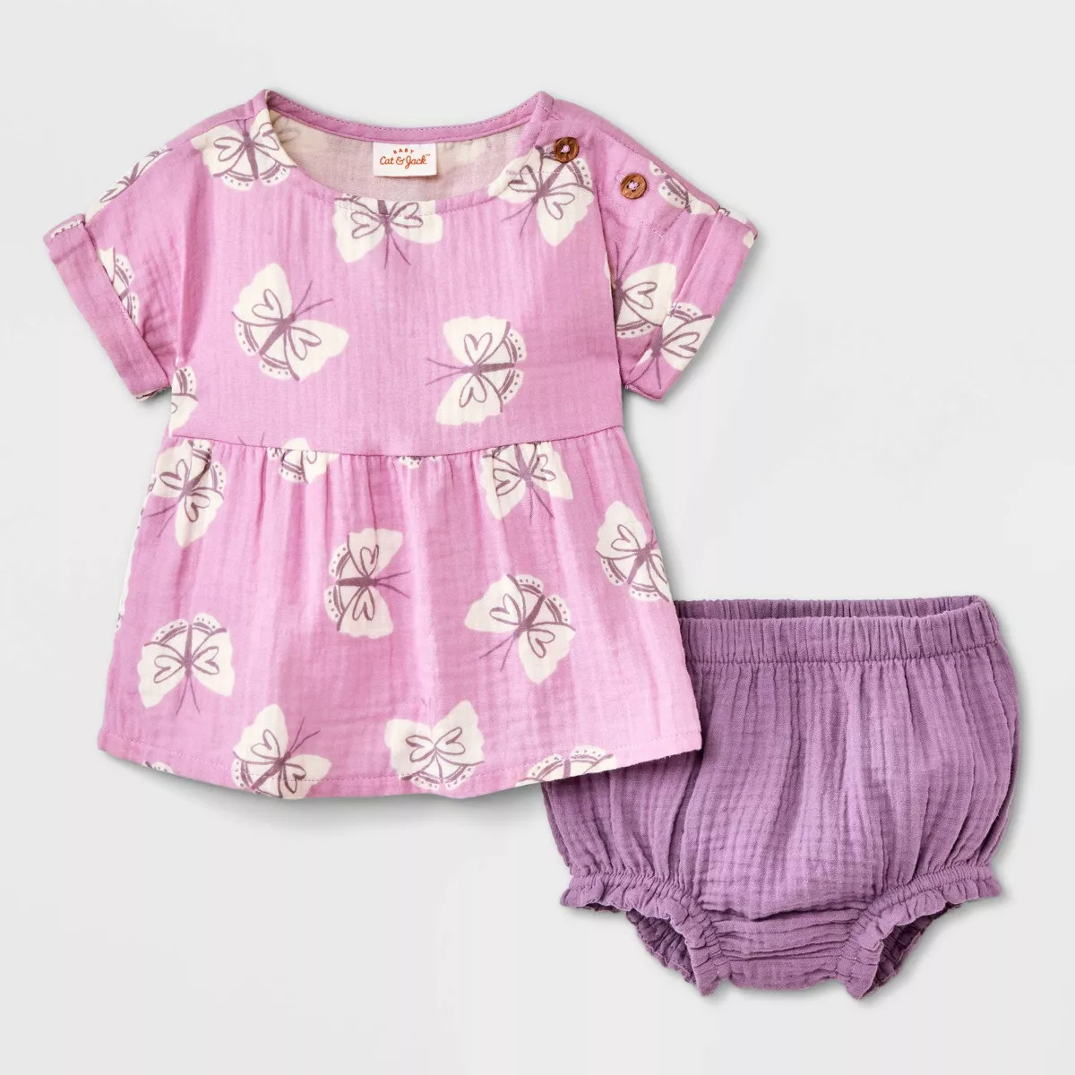 Baby Girls' Short Sleeve Gauze Short Set - Cat & Jack™ | Target