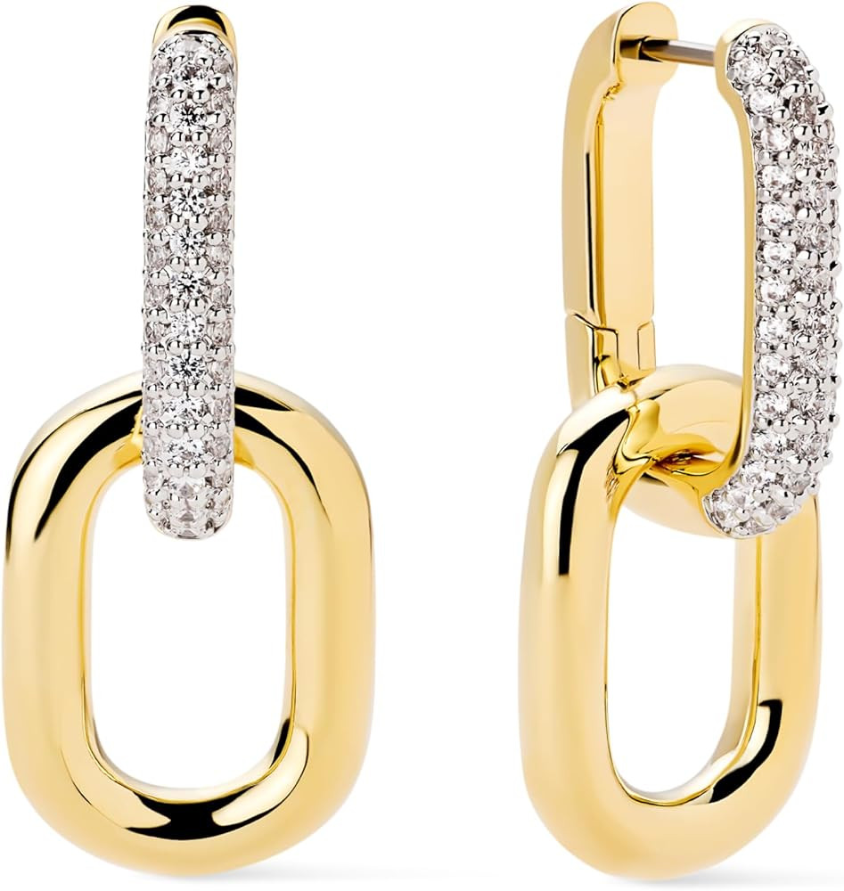 Ana Luisa Ash Double Hoop Earrings for Women - 14K Gold Plated, Silver & Two-Tone Drop Dangle Ear... | Amazon (US)
