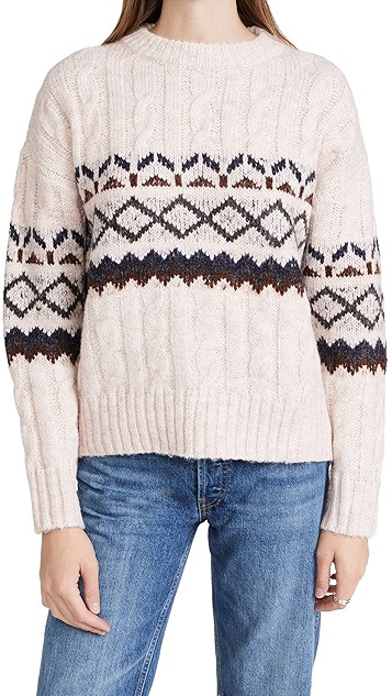 Noah Fair Isle Cable Knit Sweater | Shopbop