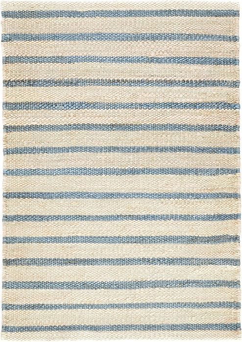 Dash and Albert Moana Jute Area Rug - 3' x 5' Blue Stripe Handwoven Accent Rug - Durable, Eco-Fri... | Amazon (US)