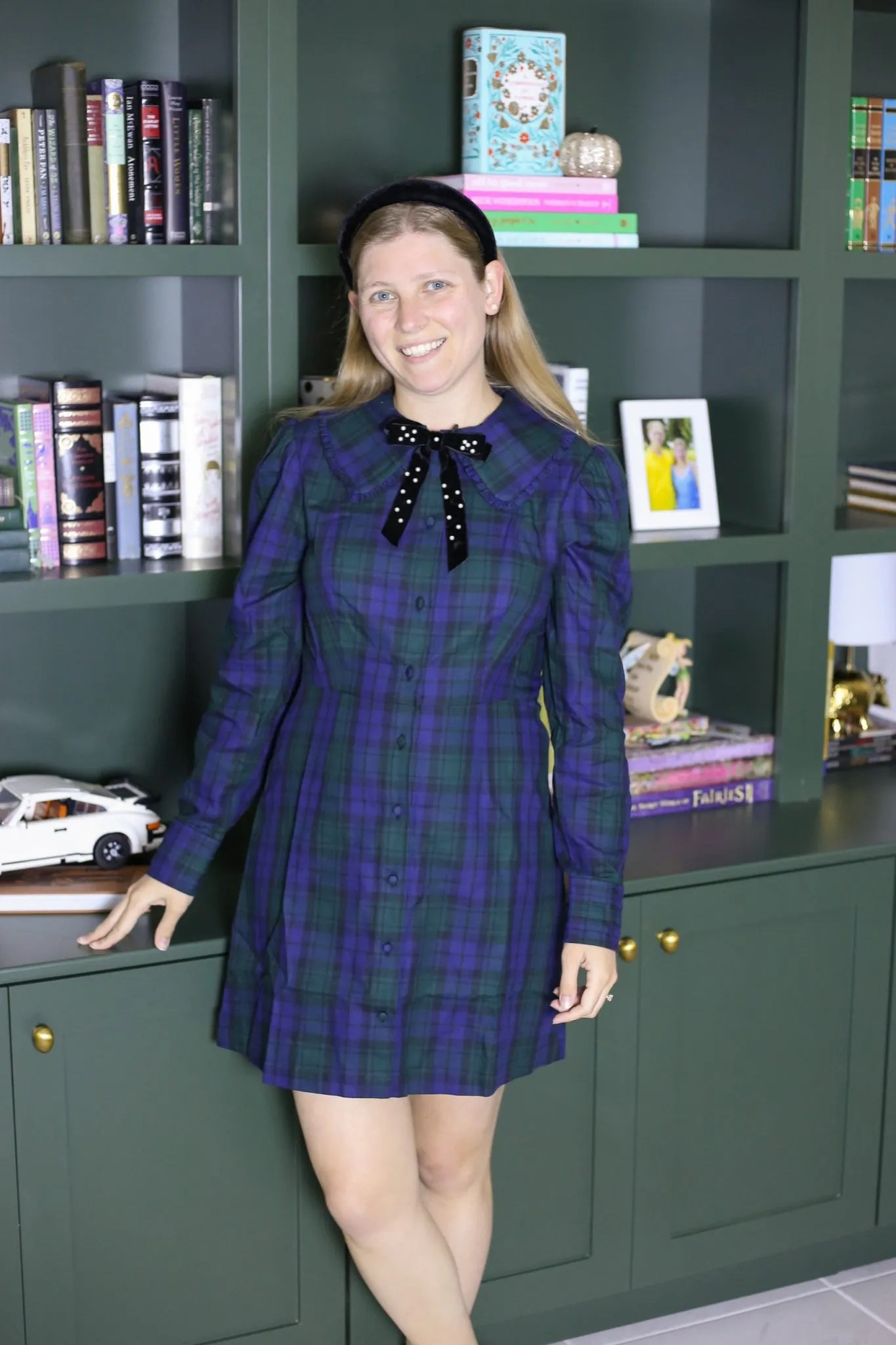 Blackwatch tartan dress. Holiday mini dress with long sleeves and collar  

#LTKHoliday
