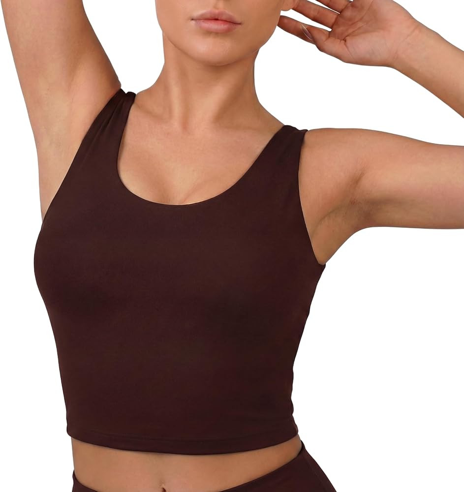 Nirlon U Tank Sports Bra for Women – Scoop Neck Workout Top with Built-in Cups – Ideal for Yo... | Amazon (US)