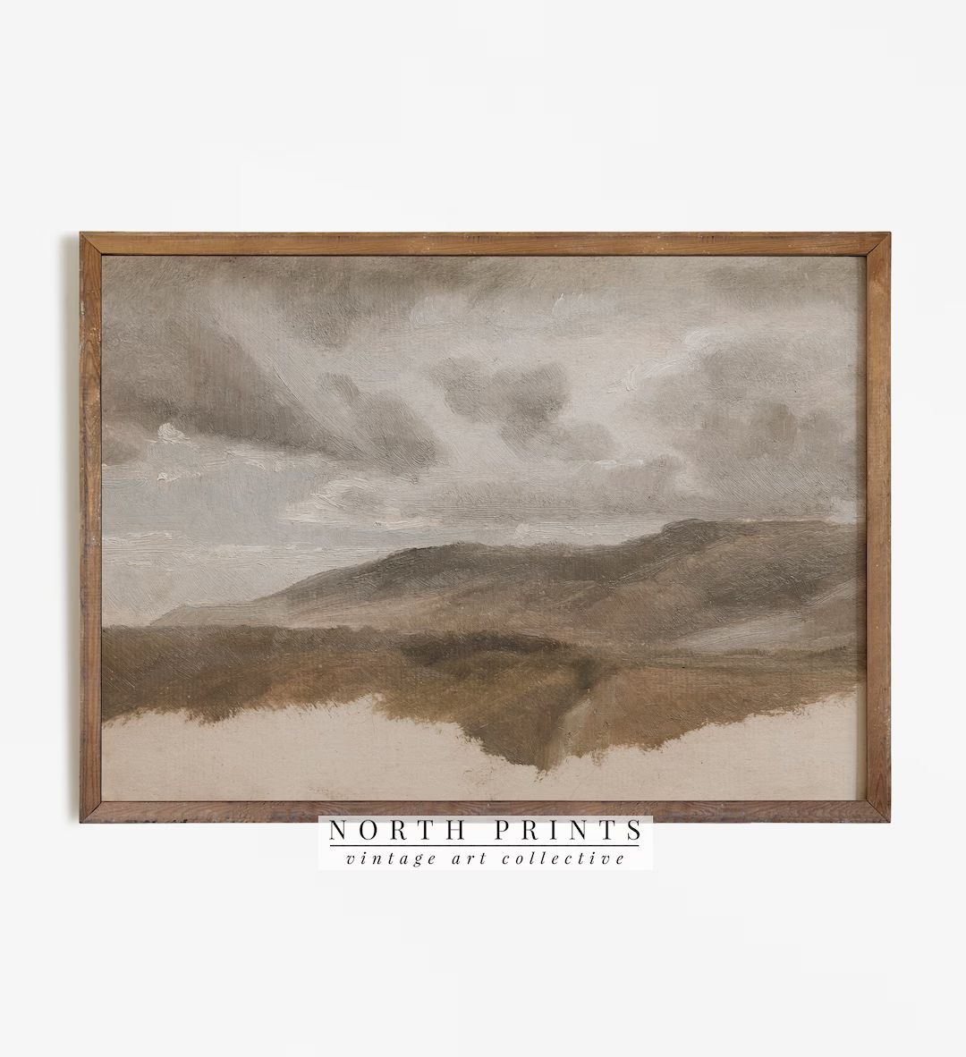 Muted Landscape Oil Painting | Neutral Vintage Rustic Decor PRINTABLE | 607 | Etsy (US)