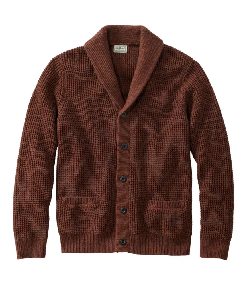 Men's Organic Cotton Waffle Sweater, Cardigan | Sweaters at L.L.Bean | L.L. Bean